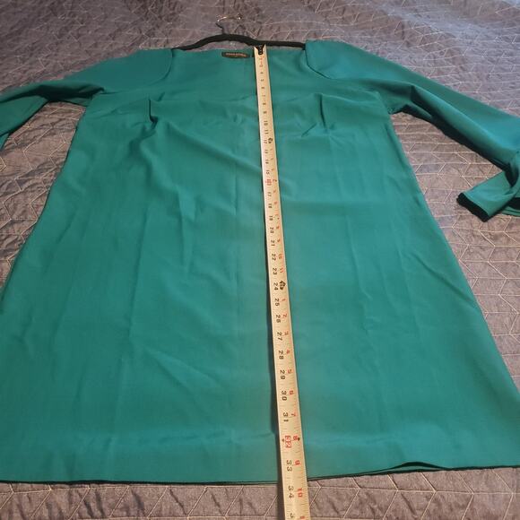 NEW Banana Republic Factory Size LP Large Petite Ruffle Sleeve Mini Dress Green - Picture 8 of 13
